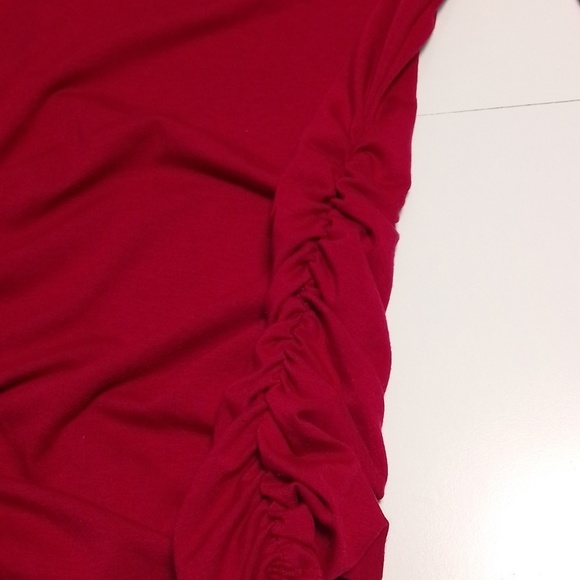 Pink blush maternity top cinched sides to expand with belly magenta small - Picture 2 of 4